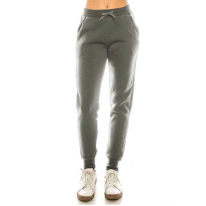 Pantalon de survêtement gris pour homme avec taille élastique, cordon de serrage, poches latérales, coupe décontractée, tricoté mi-lourd, idéal pour l'automne - Product Image 1