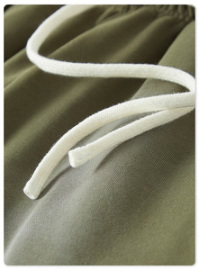 Shorts pour hommes personnalisés 100 % coton, taille mi-haute avec cordon de serrage, couleur unie, respirants, style urbain, fabricant OEM ODM, tissu doux de qualité supérieure, marque privée - Product Image 6