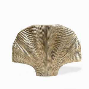 Jarrón de plumas de bronce moderno nórdico, decoración de mesa hecha a mano, 30.5 cm de largo, 23.5 cm de altura - Product Image 4
