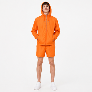 Ensemble de survêtement sportif personnalisé pour hommes : veste coupe-vent et short en nylon – Fournisseur en gros - Product Image 1