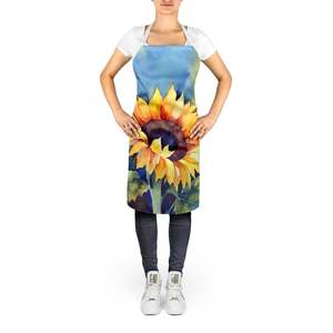 Delantal de acuarela de girasoles Multicolor grande, servidor de cocina Unisex para cocinar, manualidades para hornear, jardinería para adultos, hombres y mujeres - Product Image 2