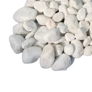 モダンなデザインラウンド石畳小石砂利タンブルホワイトストーン自然表面装飾風景石ベトナムサプライヤー