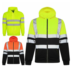 Custom High Visibility ANSI Class 3 100% Polyester Reflective <b>LED</b> Flash Water Proof Safety Hoodies for Men Factory Stocked - Product Image 1
