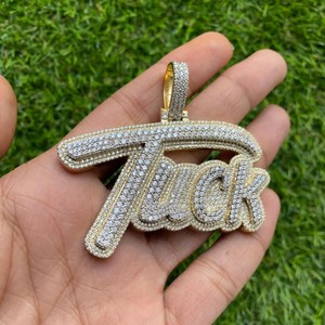 Collar Personalizado con Nombre en Letras Estilo Hip Hop, con Diamantes de Imitación Moissanite, en Tono Dorado, para Hombres y Mujeres - Product Image 6