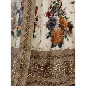 Magnifique créateur de vêtements de fête de couleur crème brodé Lehenga Choli - Product Image 3