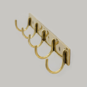 Brass Hook Hanger Gold Finished For <b>Living</b> Area Wall Hanger Hook 5 Hooks For Coat T-Shirt Shirt Lower Hanging Holder - Product Image 1