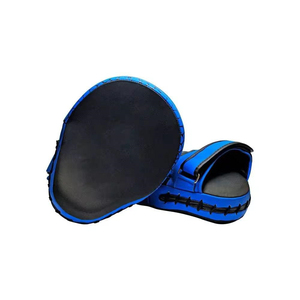 Mitaines de boxe à motif hexagonal bleu, en cuir et polyester, respirantes et durables, pour l'entraînement au MMA et au kickboxing - Product Image 4
