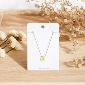 Collar con Colgante de Letra E en Acero Inoxidable, Chapado en Oro, 12x14cm, Joyería de Moda Unisex - Product Image 3