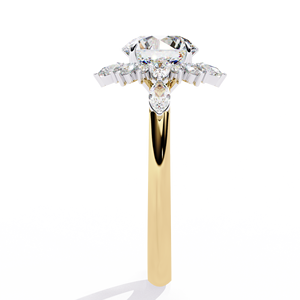 Anillo de Compromiso con Diamante de Laboratorio Halo de 1.5 CT, Corte Redondo, D VS1, Oro Amarillo de 14K, Certificado IGI, para Bodas y Aniversarios - Product Image 3