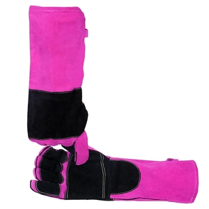 Gants de soudage en cuir de vachette pleine fleur renforcés sur la paume, résistants à l'abrasion, ignifuges, pour barbecue - Product Image 6