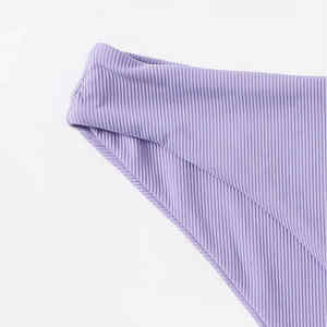 Ensemble 2 pièces pour femme, bikini triangle uni avec logo frontal, service OEM, respirant, séchage rapide, vêtements de plage, vente chaude, haute qualité - Product Image 4