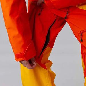 Combinaison de ski rétro unisexe imperméable, coupe-vent, respirante et sans coutures, orange, à capuche, intégrale, pour adulte, avec fermeture éclair - en polaire Tex - Product Image 4