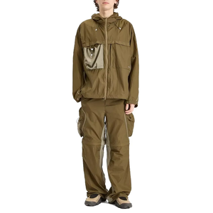 <b>Men</b> Hooded Tracksuit Set Long Sleeve Top <b>Jogger</b> Pants 2 Piece Casual Sportswear Waterproof Autumn Wear Solid Color <b>Polyester</b> - Product Image 6
