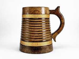 Gobelet à vin décoratif en bois de style vintage avec corde et verre à boire sculpté à la main pour la décoration de bar à domicile, de mariage et de fête - Product Image 1