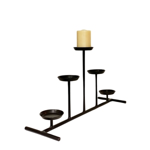 Candelabro Decorativo Moderno de Metal Dorado de 3 Niveles para Velas de Té, Centro de Mesa para el Hogar y Eventos de Boda - Product Image 3