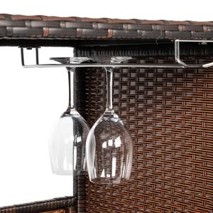 Elegante Tavolo da Bar Moderno con Gradiente Marrone, Bellissimo Arredamento in Legno e Acciaio per Casa, Hotel, Ristoranti, Eventi e Banchetti - Product Image 6