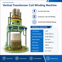 Machine à bobiner verticale pour transformateur haute tension LEADWIN VF Control Speed 2500KVA, couple de 25000N.m, 15KW