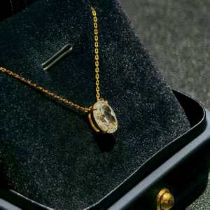 Collar con Colgante de Diamante Ovalado Cultivado en Laboratorio, Oro, Oro Rosa, Oro Blanco, Plata, Claridad VVS VS, Joyería Sostenible, Corte Ovalado, Cadena de Regalo - Product Image 5