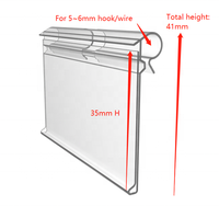 Support de prix en PVC Meethope pour bande de données, support d'étiquette en plastique à crochet en T, compatible avec les fils et paniers de diamètre maximal 5,5 mm