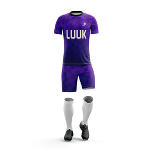 Conjunto de Camiseta y Pantalones Cortos de Fútbol Personalizados Unisex de Talla Grande, Ropa de Verano 100% Poliéster, Absorbente de Humedad, Transpirable, Antibacteriano, de Secado Rápido - Product Image 2