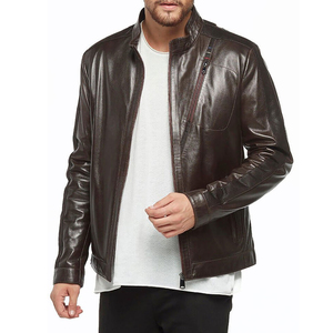 Custom Size Casual Wear Genuine Fashion <b>Leather</b> <b>Jacket</b> for <b>Men</b> 2026 New Arrival High Quality Fashion <b>Men</b> <b>Leather</b> <b>jacket</b> for <b>mens</b> - Product Image 2
