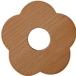 Ensemble de sous-verres en bois de hêtre en forme de fleur personnalisés, dessous de verre et de bol résistants à la chaleur à motif floral pour la protection de la table, surface lisse - Product Image 4