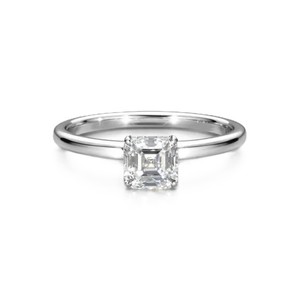 IGI Certified 10K 14K 18K Solid Gold Asscher Lab Grown Diamond Solitaire Ring Platinum Engagement <b>Bridal</b> Ring Minimalist Ring - Product Image 1