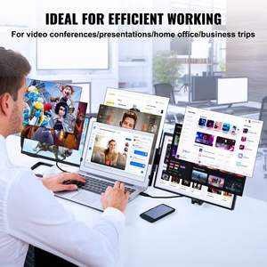 Portable 14\" FHD 1080P IPS Triple Extended Monitor for <b>Laptop</b> Swivel Portable USB-C/USB-A/<b>Mini</b> for HDMI Port Compatible Mac PS5 - Product Image 6
