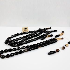 Perles de prière musulmanes Tasbih en corne de buffle véritable, fabrication artisanale, 10 mm, 33 pièces, OEM indien, luxe moderne, haute qualité - Product Image 3
