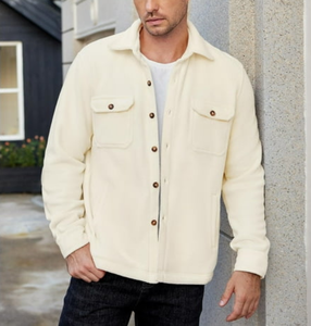 Veste en polaire tricotée imperméable pour homme, 100 % polyester, manches longues, poids moyen, fermeture éclair décontractée, coupe ample, poches - Product Image 5