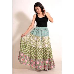 Cotton <b>Patchwork</b> Maxi <b>Skirt</b> Handmade Bohemian Long <b>Skirt</b> Festival Beach Style - Product Image 3