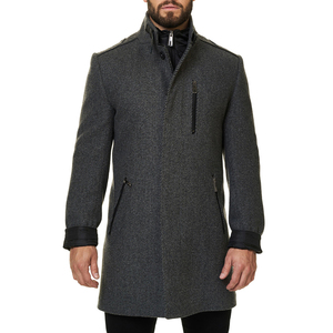 Abrigo de lana de doble botonadura para hombre, estilo gabardina, con hombreras, a cuadros, largo, antiarrugas, para otoño e invierno, venta al por mayor OEM - Product Image 5