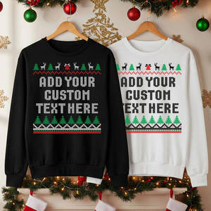 Ropa Navideña Personalizada, Sudadera de Alta Calidad para las Fiestas, Venta al por Mayor, Sudadera con Cuello Redondo y Estampado Personalizado, Prendas de Invierno - Product Image 5