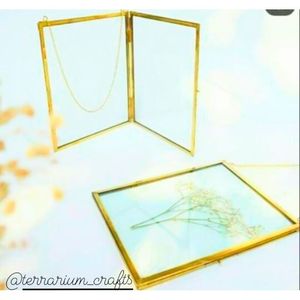 Home Decor Glass & Metal Hanging Picture <b>Frame</b> for <b>Wall</b> Decoration,with 2 Sides Hanging Chain Customised Decorative <b>Frames</b> - Product Image 2
