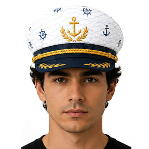 Sombrero de Marinero Ligero y Ajustable de Estilo Fresco, Color Blanco, para Disfraces, Fiestas, Eventos, Ceremonias y Escenarios - Product Image 4