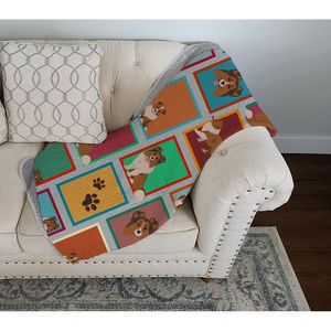 Soft and Lightweight 50x60 Artwork Pattern Quilted Throw Blanket Lots of Sheltie for <b>Bed</b> Couch <b>Sofa</b> <b>Pet</b> Blanket & Throws - Product Image 3