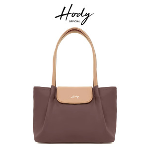 Hody Women's Fashion Luxury Minimalist Tote Bag Beige Brown Casual Handbag Two Handles Authentic - Product Image 1