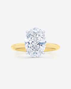 Bague de mariage solitaire ovale en or 14 carats avec diamant de laboratoire certifié IGI, quatre griffes, personnalisable, bijoux fins CVD de marque, vente en gros - Product Image 1