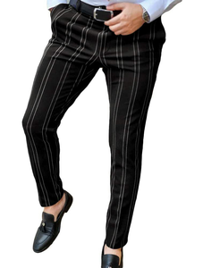 Nuevos Pantalones de Vestir a Rayas para Hombre, Corte Slim Fit, Formales de Negocios, Casuales de Oficina, Diseño Elegante y Moderno, OEM ODM - Product Image 2