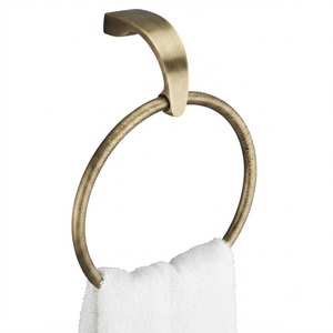 Porte-serviettes en laiton antique, base florale artisanale, doré vintage, pour hôtel et décoration de salle de bain à domicile - Product Image 6