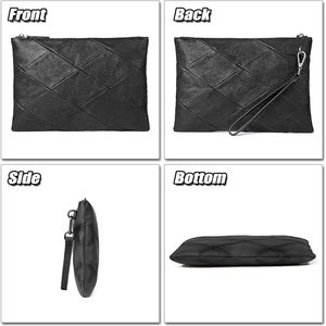 Black Leather Clutch <b>Zip</b> Around <b>Wallet</b> with Dual Zippers and Silver Pull Tab Model A34 Fazmax Corporation - Product Image 3