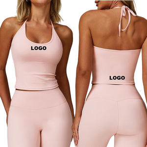 Débardeurs ajustés respirants personnalisés avec logo OEM, débardeur de sport basique sans manches à col carré pour femme, yoga, sans coussinets amovibles - Product Image 1