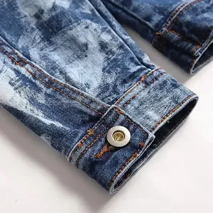 Men's Slim Fit <b>Denim</b> <b>Jacket</b> Casual Washed 100% Cotton Turn-down Collar Button Front Regular Sleeve Windproof Breathable Autumn - Product Image 2