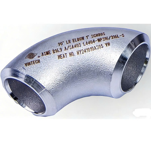 Codo de 90 grados de radio largo de acero inoxidable 304 316 de tamaño igual, soldado a tope, arenado, para tuberías, venta al por mayor desde Vietnam - Product Image 4