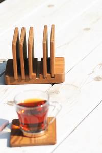 ชุดจานรองแก้วไม้ธรรมชาติทำมือ สำหรับโต๊ะกาแฟ โต๊ะอาหาร ห้องครัว และของตกแต่งบ้าน - Product Image 4