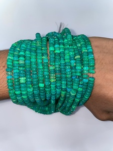 Perles Rondelles Lisses en Opale Verte Teinte Naturellement, Taille 5mm à 6mm, Pierre Naturelle, Vente en Gros, Perles Artisanales pour Fabrication de Bijoux, Fournisseur - Product Image 1