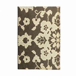 Charcoal <b>Grey</b> Ivory Wool Floral <b>Rug</b> Large Botanical Pattern Non-Slip Eco-Friendly Area <b>Rug</b> for Living Room Bedroom Hotel - Product Image 1