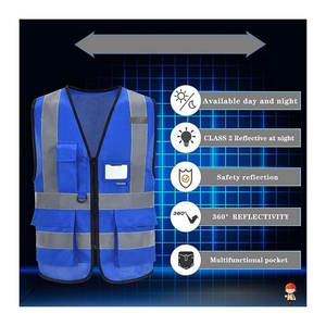 Chaleco de Trabajo Profesional con Detalles Reflectantes, Múltiples Bolsillos, Ropa de Trabajo para Exteriores, Duradero, Cómodo, Ajuste Diario, Chaleco de Seguridad - Product Image 4