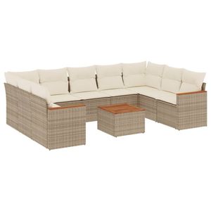 Conjunto de sofás de jardín beige crema blanco - Product Image 2