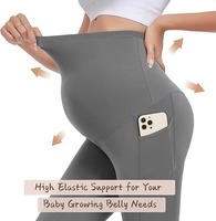 Leggings de Yoga de Cintura Alta al por Mayor, 2 Piezas con Bolsillos, Sólidos, Suaves, Ligeros, de Secado Rápido, Elásticos, Control de Abdomen, para Yoga, Fitness y Maternidad